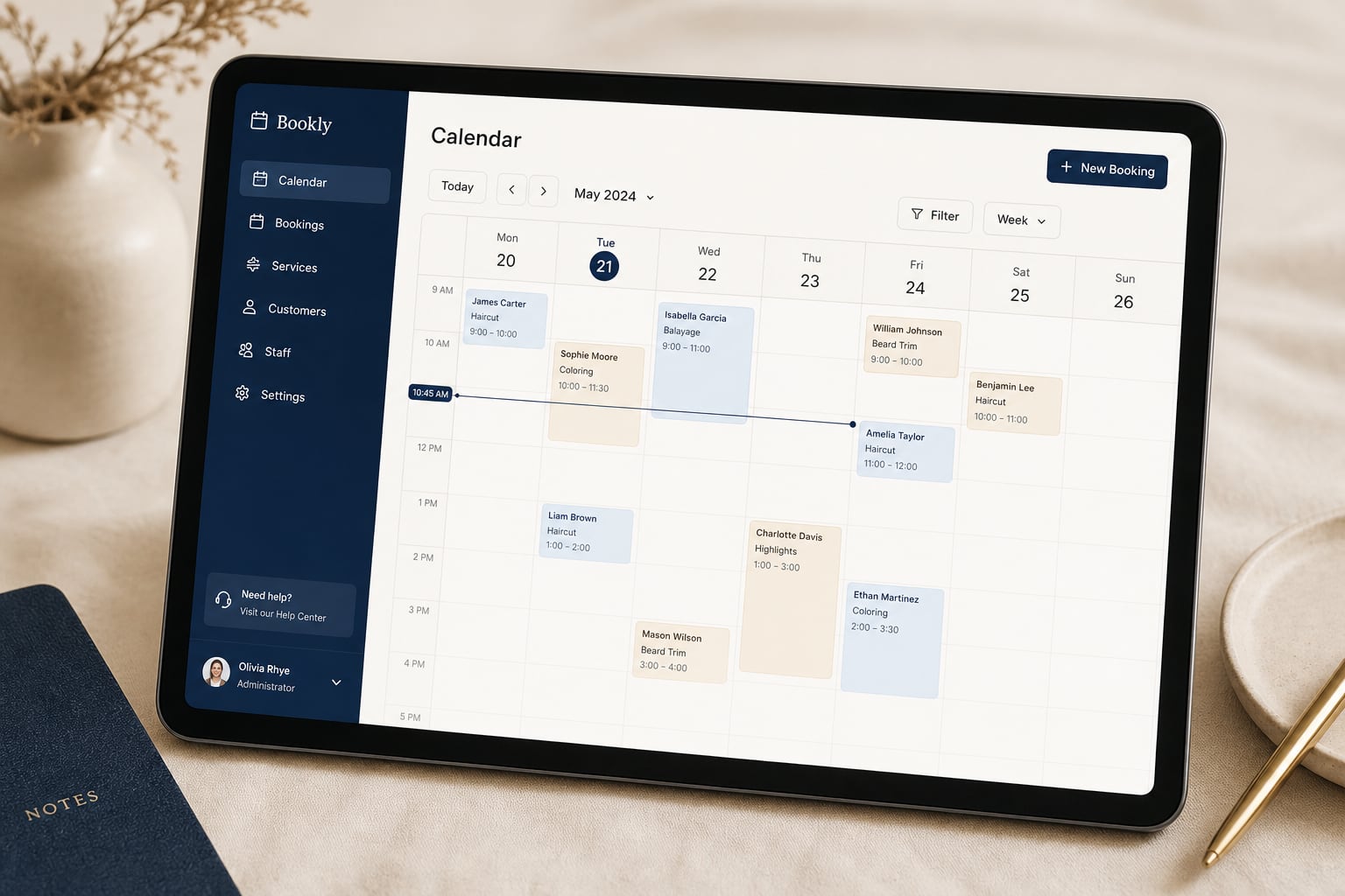 Grow stage with bookings and galleries