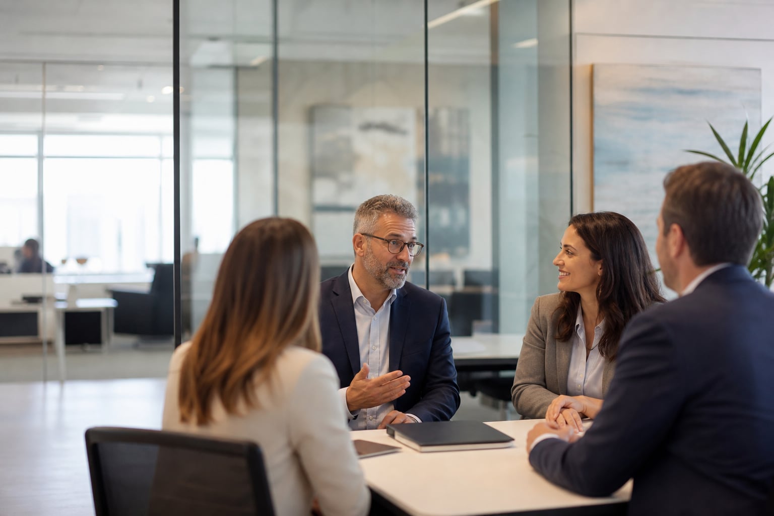 Professional services consultant with client